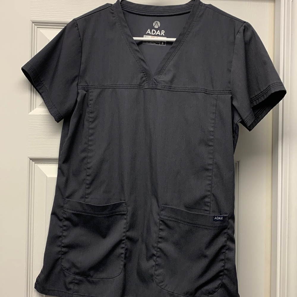 Adar Pro Scrubs for Women - Sweetheart V-Neck Scrub Top-Size SMALL
